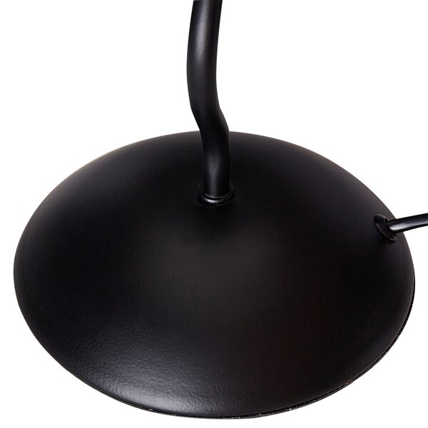Stolná lampa čierny kovový podstavec skladané biele tienidlo svetlo na nočný stolík