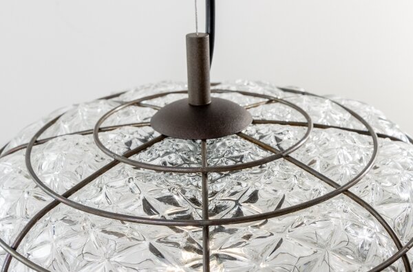 SIRU - Luster na lanku TERRA 1xE27/60W/230V čierna/číra benátske sklo