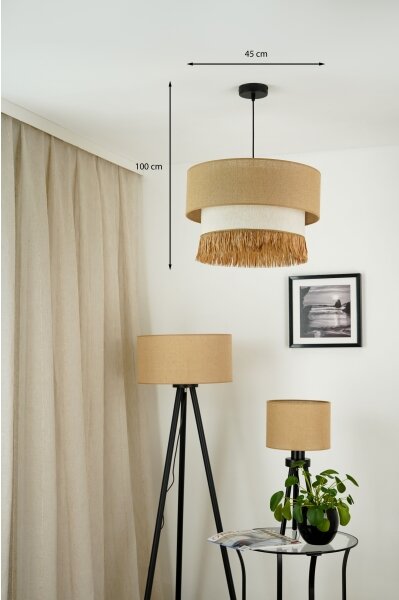 Brilagi - Luster na lanku WINNETOU BOHO 1xE27/15W/230V pr. 45 cm hnedá/krémová