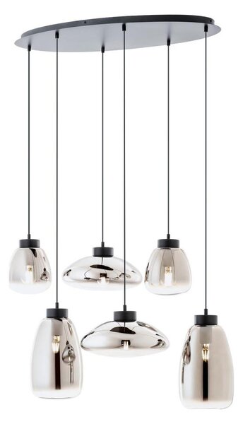 Redo 01-3212 - Luster na lanku LUKE 6xE27/42W/230V čierna