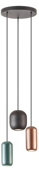 Redo 01-3480 - Luster na lanku BOOM 3xGU10/10W/230V pr. 33 cm čierna/zelená/hnedá