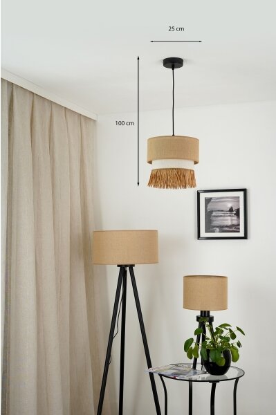 Brilagi - Luster na lanku WINNETOU BOHO 1xE27/15W/230V pr. 25 cm hnedá/krémová