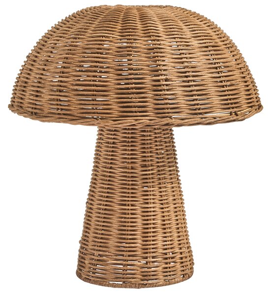 Stolná lampa hnedá prírodná ratanové tienodlo prútený dizajn moderný boho štýl obývacia izba spálňa