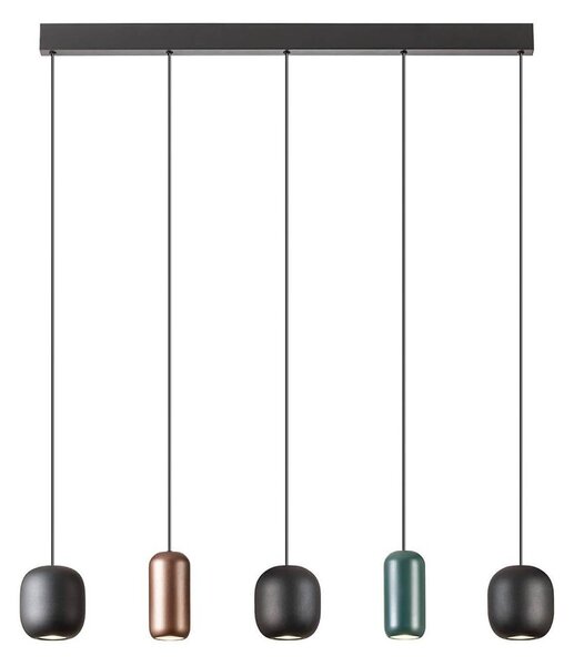 Redo 01-3481 - Luster na lanku BOOM 5xGU10/10W/230V čierna/zelená/hnedá