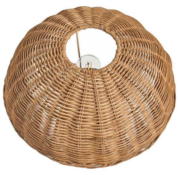 Stolná lampa hnedá prírodná ratanové tienodlo prútený dizajn moderný boho štýl obývacia izba spálňa