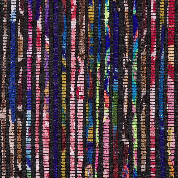 Koberec tmavý viacfarebný bavlnený 160 x 230 cm obdĺžnikový ručne vyrobený boho eklektický