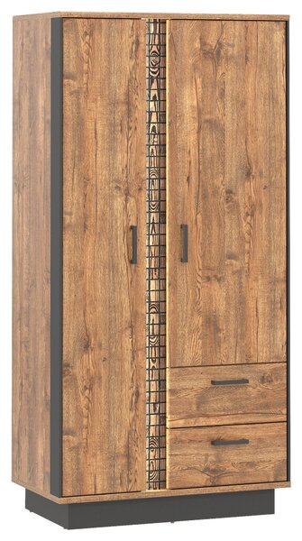 VYSOKÁ KOMODA, čierna, farba duba, 94,5/192/54 cm MID.YOU - Online Only obývacie izby, Online Only