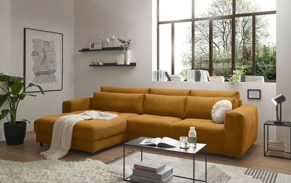 ROHOVÁ SEDAČKA, textil, kompozitné drevo, žltá MID.YOU - Sedačky, Online Only