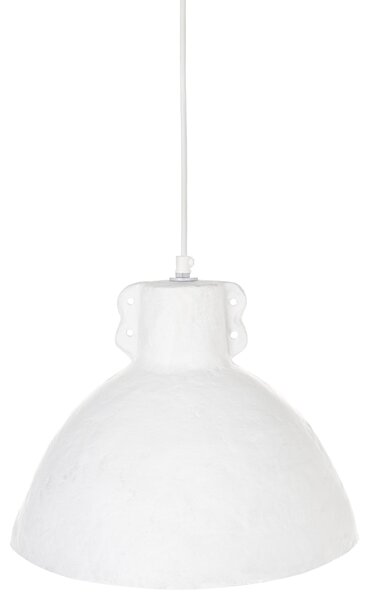 Závesná lampa biela papier-mâché ručne vyrobené tienidlo moderný štýl obývačka jedáleň
