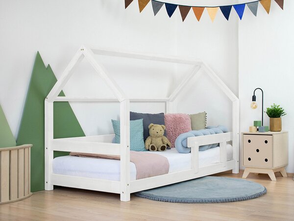 Benlemi Detská posteľ domček TERY s bočnicou Zvoľte farbu: Biela, Rozmer: 80x160 cm