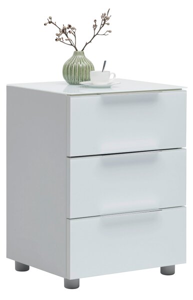NOČNÝ STOLÍK, biela s vysokým leskom, 45,3/60,4/40 cm Voleo - Obývacie zostavy