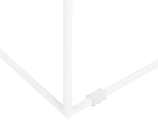 Odkladací stolík biely kov 50 x 40 x 40 cm práškovo lakovaný povrch stolová doska tvar podnosu moderný industriálny štýl obývačka spálňa