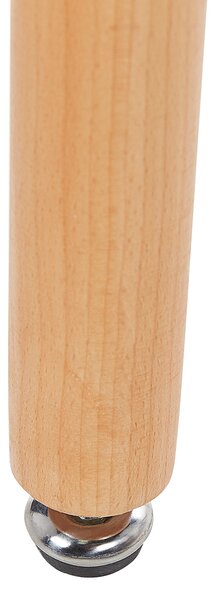 Jedálenský stôl biely MDF okrúhly ⌀ 80 cm hnedé drevené nohy škandinávsky dizajn