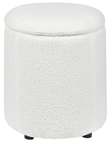 Taburet krémová biela buklé 40 x 38 cm s úložným priestorom glamour štýl obývačka spálňa