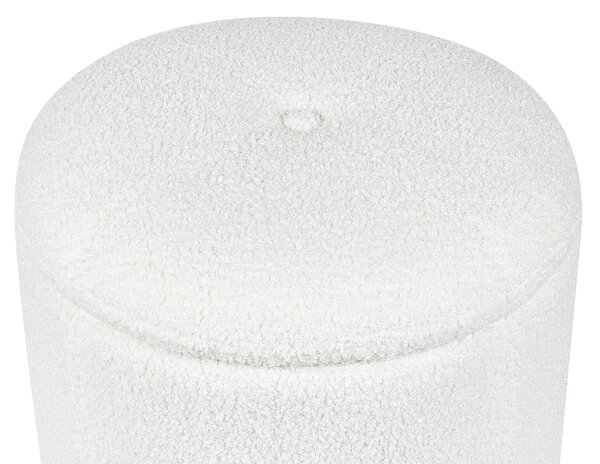 Taburet krémová biela buklé 40 x 38 cm s úložným priestorom glamour štýl obývačka spálňa