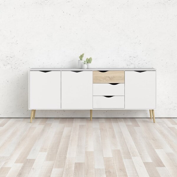Biela komoda 196x82x39 cm Oslo – Tvilum