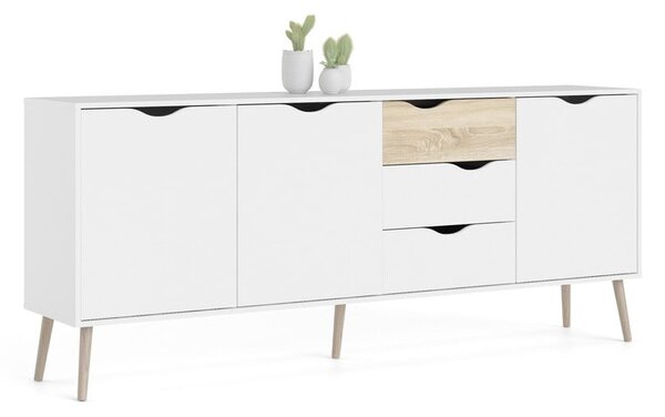 Biela komoda 196x82x39 cm Oslo – Tvilum