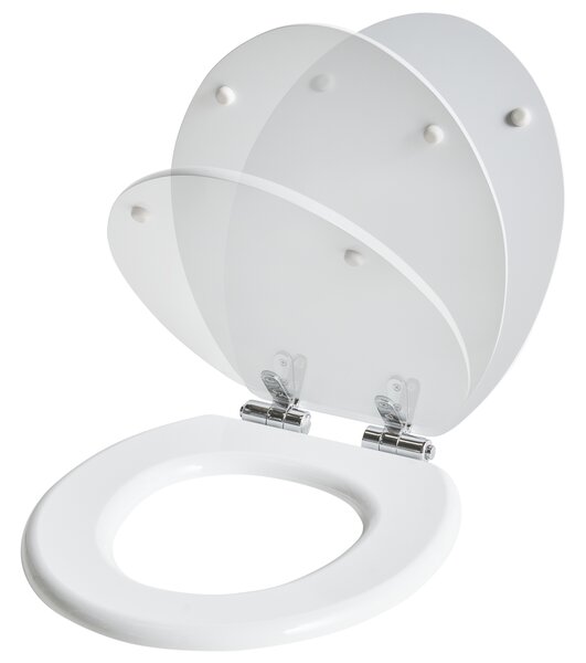 WC doska s pomalým sklápaním biela MDF lesklý povrch 46 x 38 cm ľahko odnímateľná kúpeľňové doplnky tradičný štýl kúpeľňa toaleta