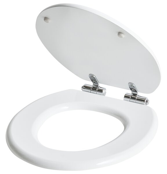 WC doska s pomalým sklápaním biela MDF lesklý povrch 46 x 38 cm ľahko odnímateľná kúpeľňové doplnky tradičný štýl kúpeľňa toaleta
