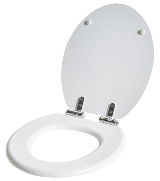 WC doska s pomalým sklápaním biela MDF lesklý povrch 46 x 38 cm ľahko odnímateľná kúpeľňové doplnky tradičný štýl kúpeľňa toaleta