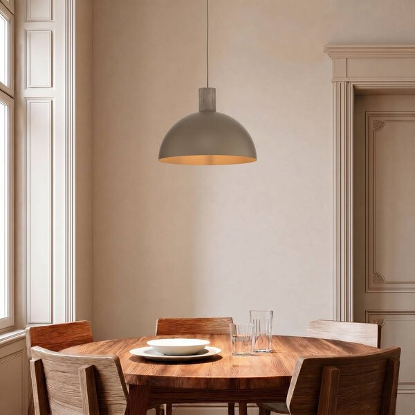 TK Lighting Závesné svietidlo Oslo, piesková farba, kov, Ø 34 cm, E27, Krémová / jantárovo žltá, Obývacia izba / jedáleň, kov, Moderný, Závesné svietidlo
