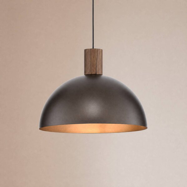 TK Lighting Závesné svietidlo Oslo, hnedé, kov, Ø 34 cm, E27, Hnedá / hrdzavá, Obývacia izba / jedáleň, kov, Moderný, Závesné svietidlo