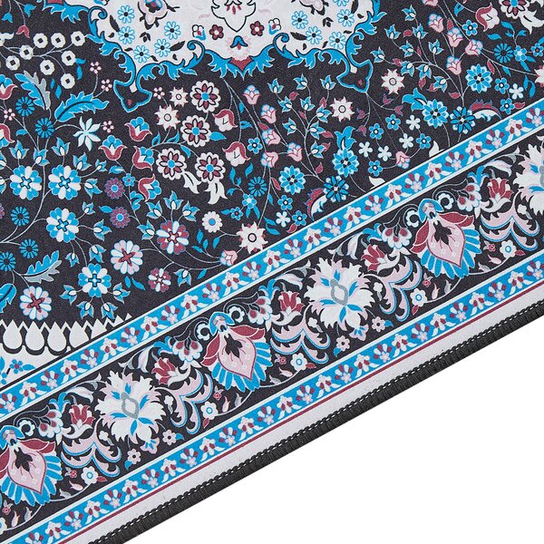 Koberec behúň modrý polyester 80 x 240 cm orientálny vzor protišmykový vintage moderný štýl predsieň
