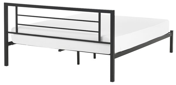 Posteľ kovová čierna 140 x 200 cm rám postele s roštom moderná spálňa industriálny dizajn