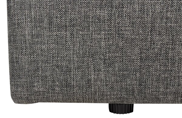Posteľ sivá s rámom čalúnená látkou s úložným priestorom 140 x 200 cm minimalistický vzhľad