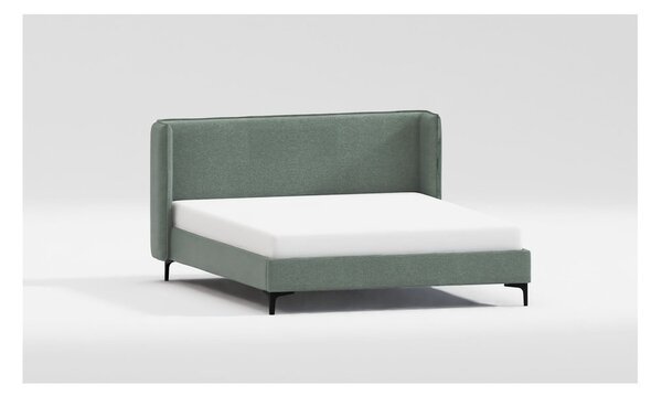 Zelená čalúnená dvojlôžková posteľ s roštom 200x200 cm Basti – Ropez