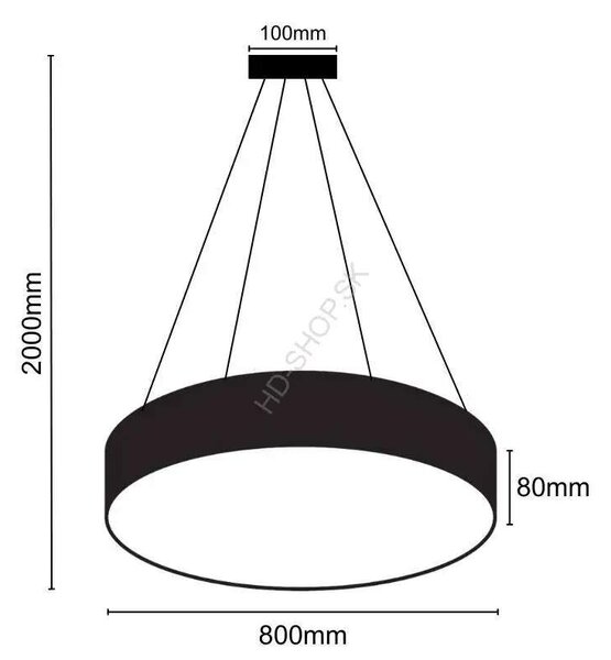LED závesné svietidlo 70W 4000K čierne (LCL7122-H)
