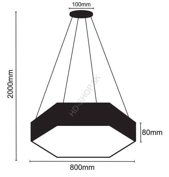 LED závesné svietidlo 70W 4000K čierne (LCL7322-H)