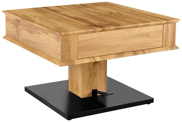KONFERENČNÝ STOLÍK, čierna, farba duba, kov, kompozitné drevo, 70/70/46,5-66 cm Carryhome - Stolíky do obývačky
