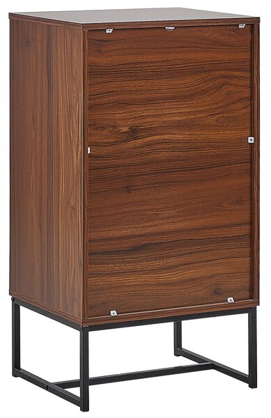 Komoda tmavé drevo biela MDF kov 91 x 49 x 38 cm 3 zásuvky úložný priestor moderný štýl obývačka spálňa