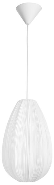 Závesná lampa biele látkové tienidlo z bavlny moderný dizajn osvetlenie do obývacej izby