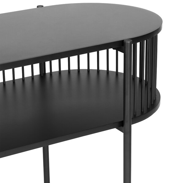 Konzolový stolík čierny 120 x 42 cm s 1 otvorenou policou moderný rustikálny štýl obývacia izba predsieň