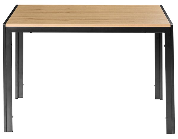 Jedálenský stôl svetlohnedá čierna MDF kovový rám 120 x 80 cm obdĺžnikový tvar klasický moderný štýl kuchyňa jedáleň