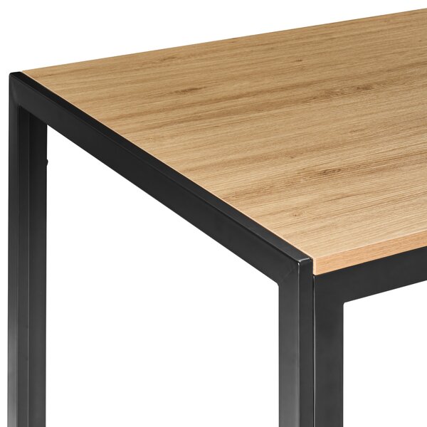Jedálenský stôl svetlohnedá čierna MDF kovový rám 120 x 80 cm obdĺžnikový tvar klasický moderný štýl kuchyňa jedáleň
