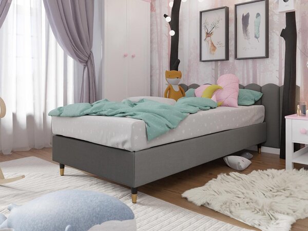 Jednolôžková čalúnená posteľ s matracom 80x200 NECHLIN 5 - šedá