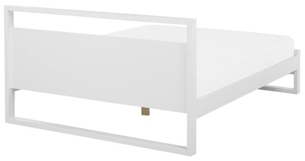 Posteľ biele borovicové drevo 180 x 200 cm rám postele s lamelovým roštom škandinávsky dizajn
