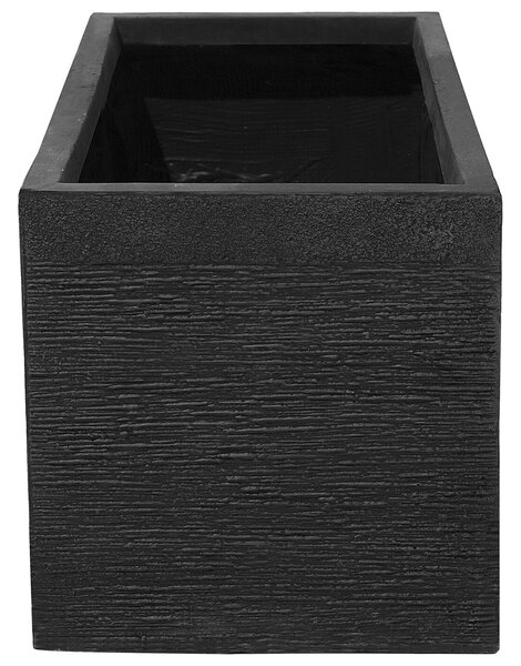 Kvetináč čierny zmes hliny a vlákien 60 x 29 x 30 cm obdĺžnikový tvar moderný štýl interiér exteriér