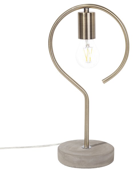 Stolná lampa mosadzná kov syntetický materiál betónový podstavec 40 cm moderný industriálny štýl obývačka spálňa