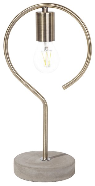 Stolná lampa mosadzná kov syntetický materiál betónový podstavec 40 cm moderný industriálny štýl obývačka spálňa