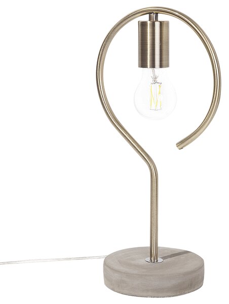 Stolná lampa mosadzná kov syntetický materiál betónový podstavec 40 cm moderný industriálny štýl obývačka spálňa