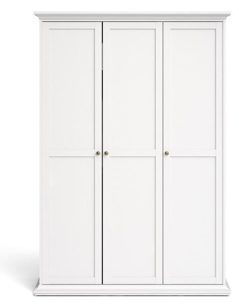 Biela šatníková skriňa Tvilum Paris, 138,8 x 201 cm