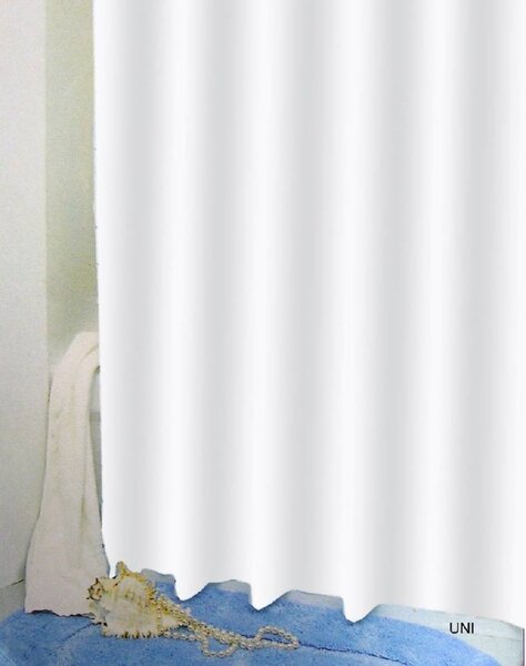 Erga Peva, sprchový záves 180x200cm, polyester, biela, ERG-03502
