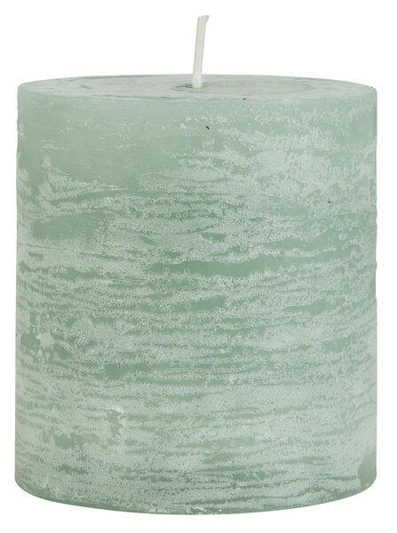 IB Laursen Zelená stĺpová sviečka RUSTIC CANDLE GREEN 7,5 cm