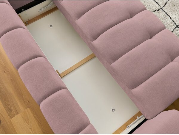 Ružová rozkladacia/s úložným priestorom pohovka 251 cm Fuji – Bobochic Paris