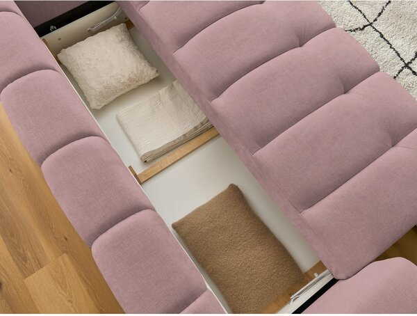 Ružová rozkladacia/s úložným priestorom pohovka 251 cm Fuji – Bobochic Paris