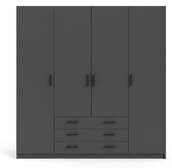 Čierna šatníková skriňa Tvilum Sprint, 195,5 x 200 cm